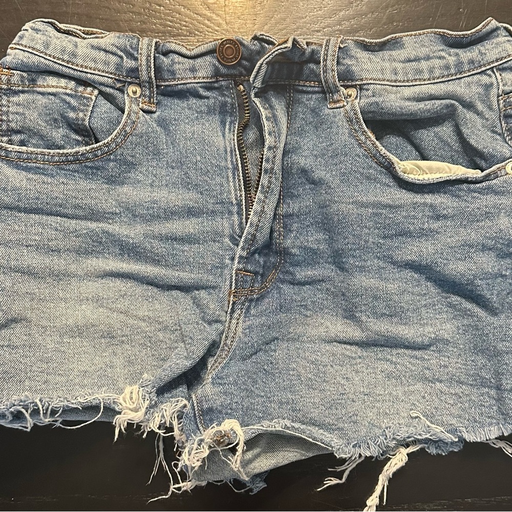Denim Frayed Hem Women's Shorts